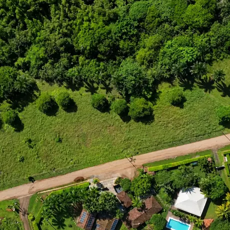 The four titled lots from above, with Calle Los Caracoles along the frontage